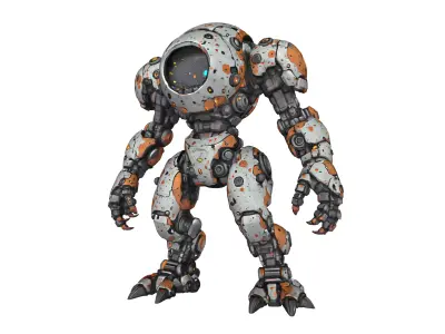 Sci Fi Robot Character Game Ready Mech Droid Futuristic Machine  3D model