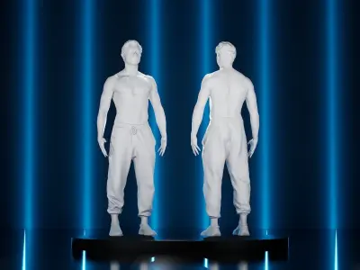 3D Scanned and Optimised  - Realistic Athlete Model 3D model