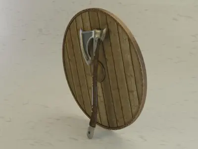 Axe and Shield 3D model Free 3D model