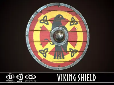 Viking Shield 08 Low-poly 3D model