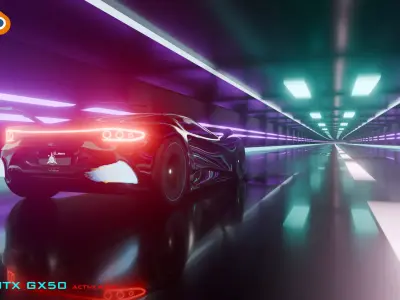 JTX GX50 Aetherion Hypercar Convertible rigged and animated Low-poly 3D model