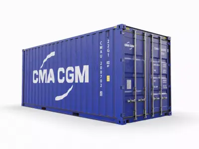 20 feet CMA-CGM standard shipping container 3D model