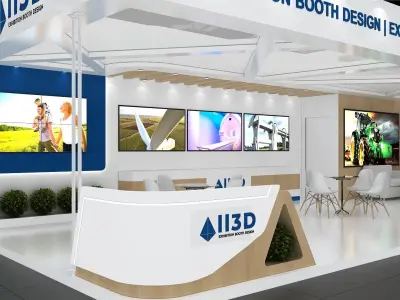 Exhibition Stand Stall Three Side Open 11X5 3D model