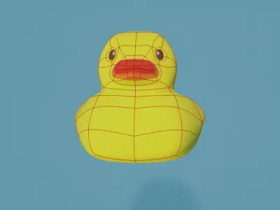 Rubber duck for bathtub for design toy low poly ready for game Low-poly 3D model