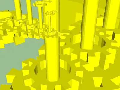 a big pile of gears large to small right-left Free 3D model