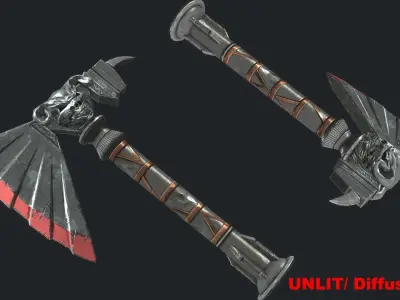 Fantasy Stylish- Axe of Skul Low-poly 3D model