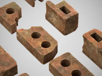 Bricks Low-poly 3D model buy