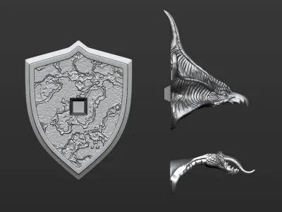 Dragon head wall trophy 3D print model