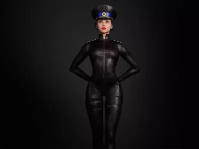 Woman Agent KGB Female Character 3D Low-poly 3D model
