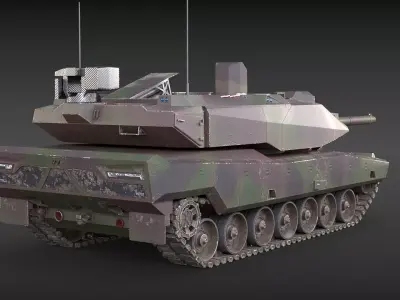 KF-51 Panther German Main Battle Tank Camo 3D model