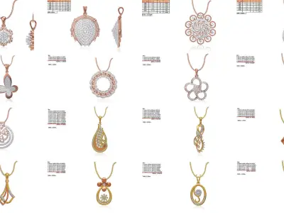 JEWELCAD 58 PENDANT FILES 3D Model Pack