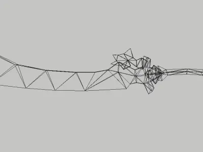 Futuristic Sword Low-poly 3D model 28