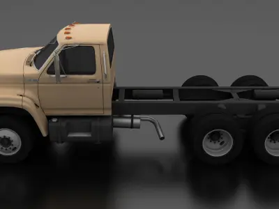 F-Series FT-900 Truck Chassis Tandem Axle 1995 Low-poly 3D model