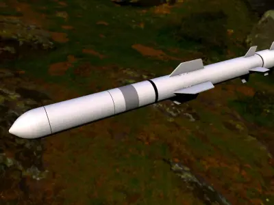 Harpoon Missile Low-poly 3D model