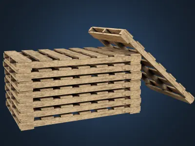 Wooden Pallet Low-poly 3D model order