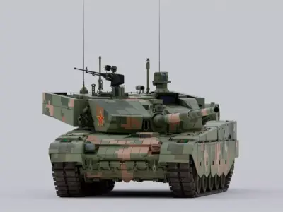 ZTZ-99A-Chinese-MBT Military Tank Low-poly 3D model
