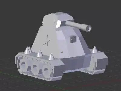 Low Poly Game Ready Tank Model Free low-poly 3D model