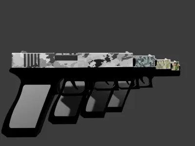 glock 17 Low-poly 3D model 7
