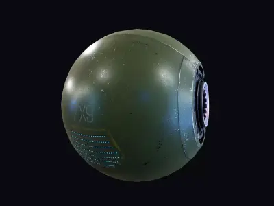 Reconnaissance Sphere Drone PBR Low-poly LODs 3D model