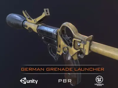 WW2 German sturmpistole grenade launcher PBR Low-poly 3D model