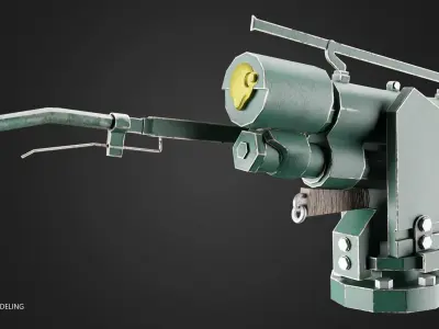 Ship Harpoon Low-poly 3D model