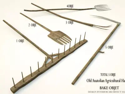  OLD ANATOLIAN AGRICULTURAL TOOLS  DESIGN  Low-poly 3D model