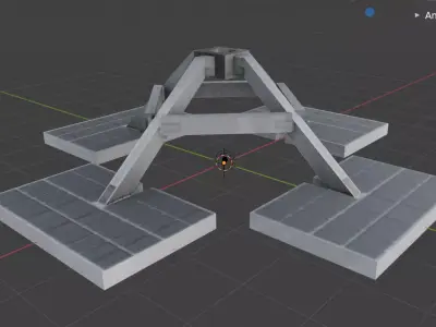 satellite dish Low-poly 3D model