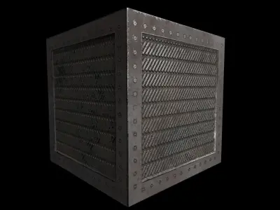 Simple Metallic Crate Free low-poly 3D model