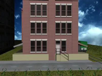Railway Transfer Building Low-poly 3D model