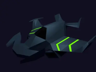 Low Poly Spaceship futuristic Free 3D model