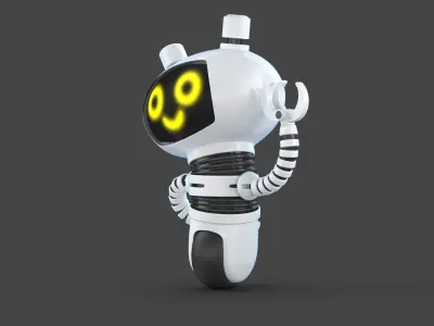 Cute Robot Rig 3D model
