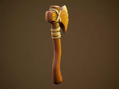 Wooden axe - Game Ready Weapon Free low-poly 3D model
