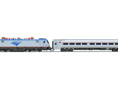 Amtrak Train 3D 3D model