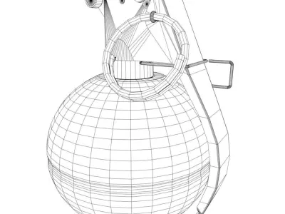 Army M-67 frag grenade  Low-poly 3D model