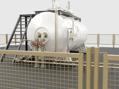 Steam Boiler Refinery Industrial 3D model