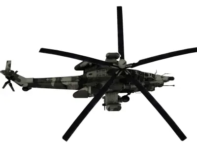 Lowpoly Mi-28 Helicopter 3D Model Low-poly 3D model