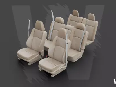SUV complete Seat Set - Universal Car Seat Set 3D model