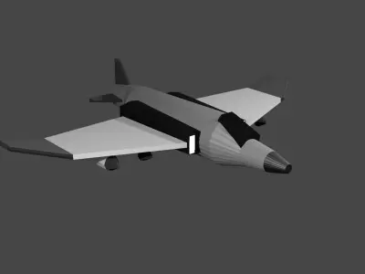 3d model low poly airplane jet plane flying Free low-poly 3D model