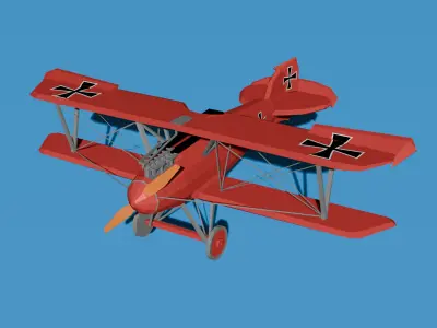 Albatros DIII Low Poly Low-poly 3D model