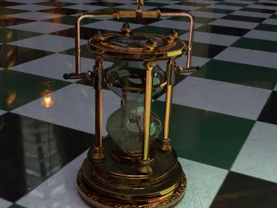 Hourglass Steampunk 3D model