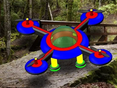 UFO-Drone With propeller 3D print model