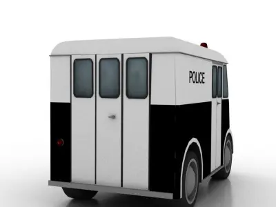 Marmon-Herrington Delivery-Van 1946 Police Low-poly 3D model