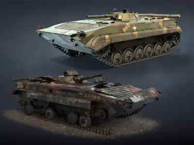 BMP-1 Set swiss armoured vehicle 3D Model Pack