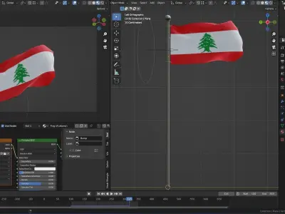 Animated Lebanon Flags 3D model