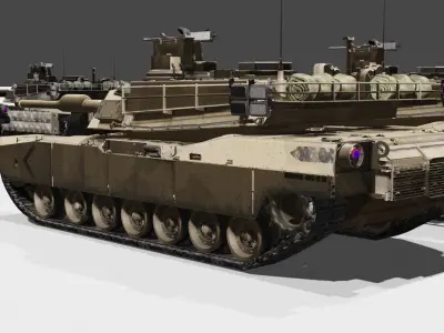 MI Abrams Main Battle Tank Low-poly 3D model