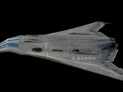 steampunk space shuttle Low-poly 3D model