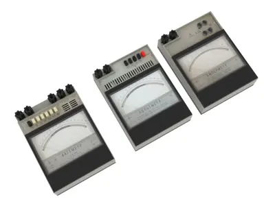 Analog Meters Set 3D model
