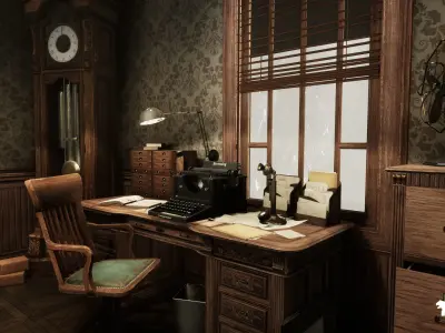 1900s Office Low-poly 3D model