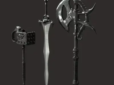 Medieval Polearms Weapon BB Pack Low-poly 3D Model Low-poly 3D model