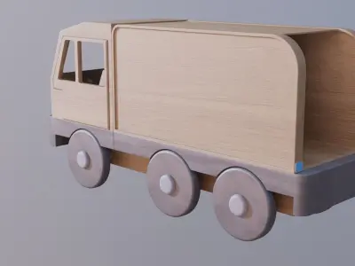 LARGE WOODEN TOY TRUCK - RogueFilmProductions Low-poly 3D model